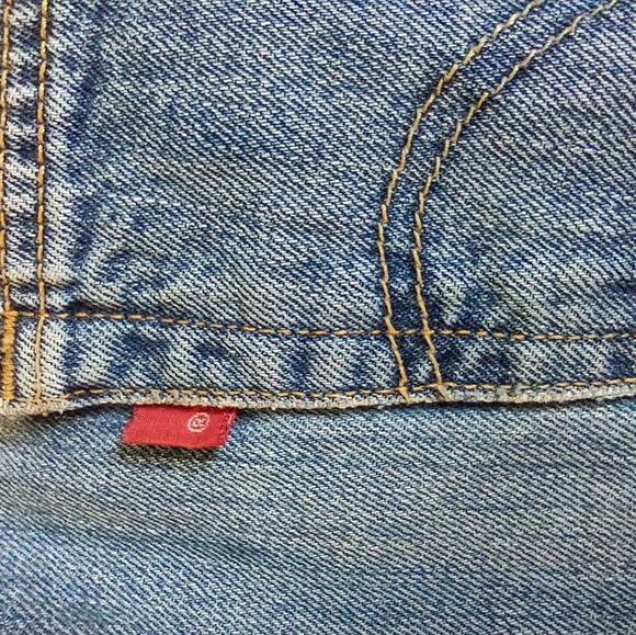 Y2K Vintage Levi's 501 Red Tab Button Fly Straight Leg Blue Jeans 34"x36" - Picture 10 of 11